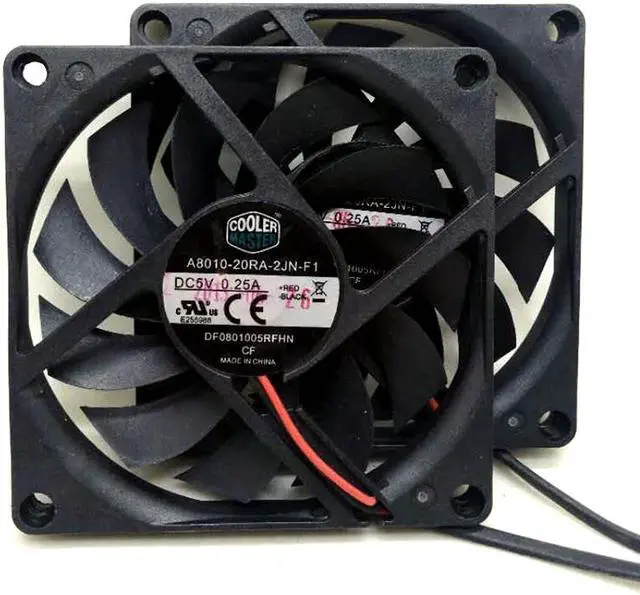 Alt view image 3 of 5 - 2pcs/pair slim USB fan 80mm*10mm DC5V A8010-20RA-2JN-F1 5V 0.25A 8010 8CM Ultra-thin silence cooling fan