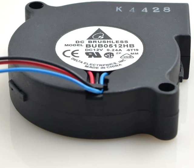 Alt view image 2 of 4 - delta BUB0512HB 5CM 5015 fan centrifugal turbine cooling fan 12V 0.24A