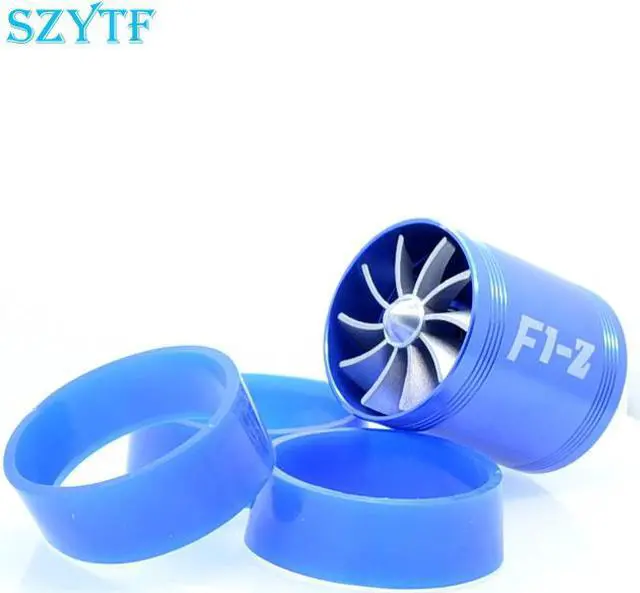 Alt view image 2 of 5 - F1-Z Supercharger Turbo Air Intake Fuel Saver Fan w/ Double Propeller - Blue high quality
