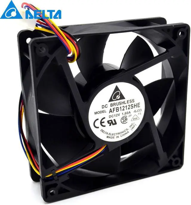 Main image of AFB1212SHE 12038 12cm 1.6A 12v 4wire PWM 40cm long line of fan  Delta 120*120*38mm