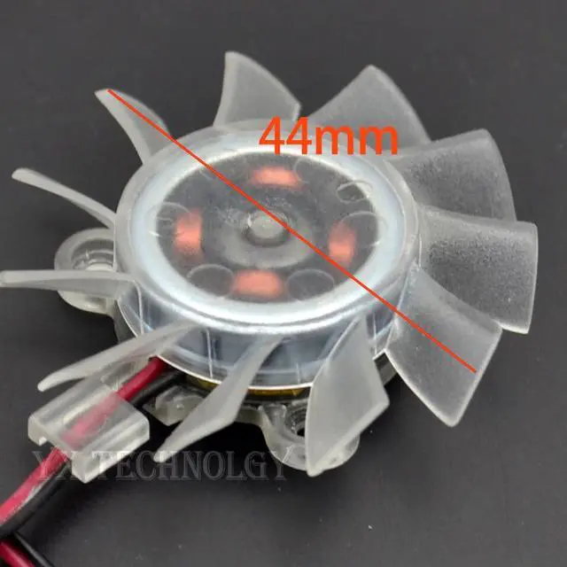 Alt view image 2 of 3 - video card fan 5010 Ball graphics card fan 44mm diameter blades Pitch 25mm 2P