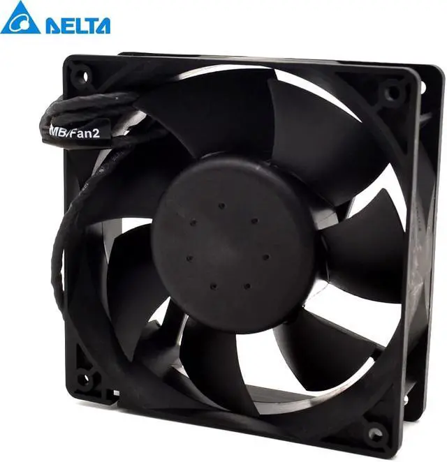 Alt view image 3 of 6 - Delta 3 12CM 120x120x38mm 12038 AFC1212DE HJ1M6-AOO super large volume support PWM 4-wire violence fan with thermostat