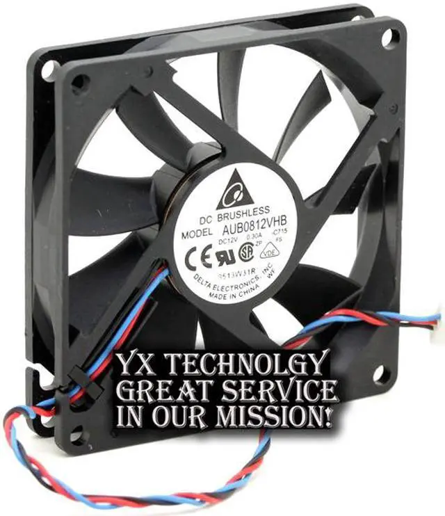 Alt view image 2 of 6 - AUB0812VHB 8015 8cm 12V 0.30A slim chassis, power supply cooling fan  DELTA 80*80*15mm