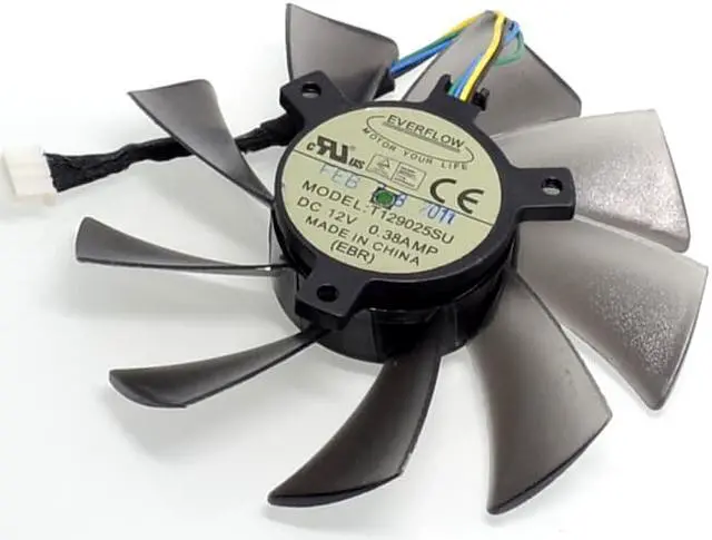 Alt view image 2 of 6 - video card fan R9-290X/280X R9-270X R7-260X GAMING Graphics card fan Mining  fans T129025SU Diameter 93mm 12V 0.38A