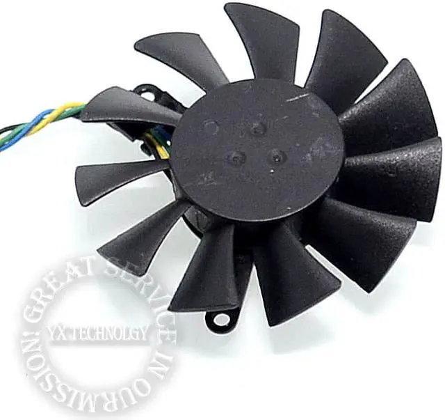 Alt view image 2 of 4 - video card fan MGT6012LR MGT6012XR MGT60YR 42*42*42mm Pitch 4P graphics card fan 12V 0.23A 55mm diameter