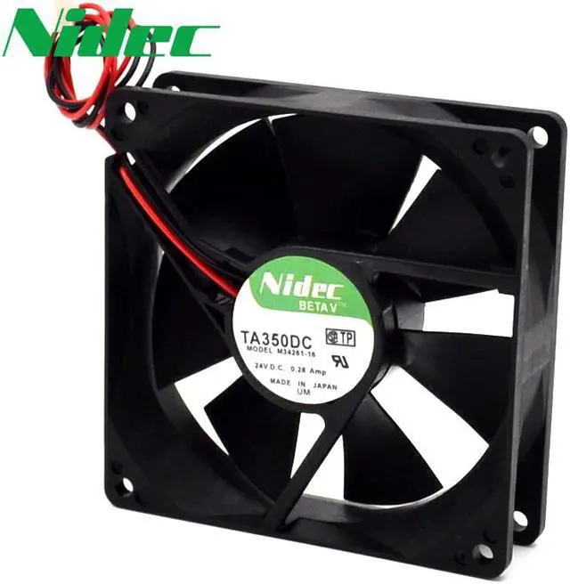 Alt view image 2 of 6 - Nidec orginal 90*90*25mm 2-wire TA350DC M34261-16 9025 24V 0.28A double ball inverter welding machine cooling fan