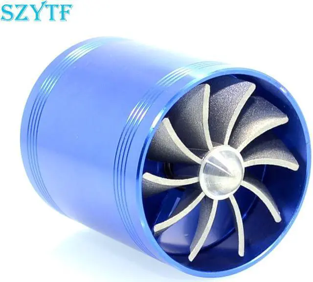 Alt view image 3 of 5 - F1-Z Supercharger Turbo Air Intake Fuel Saver Fan w/ Double Propeller - Blue high quality