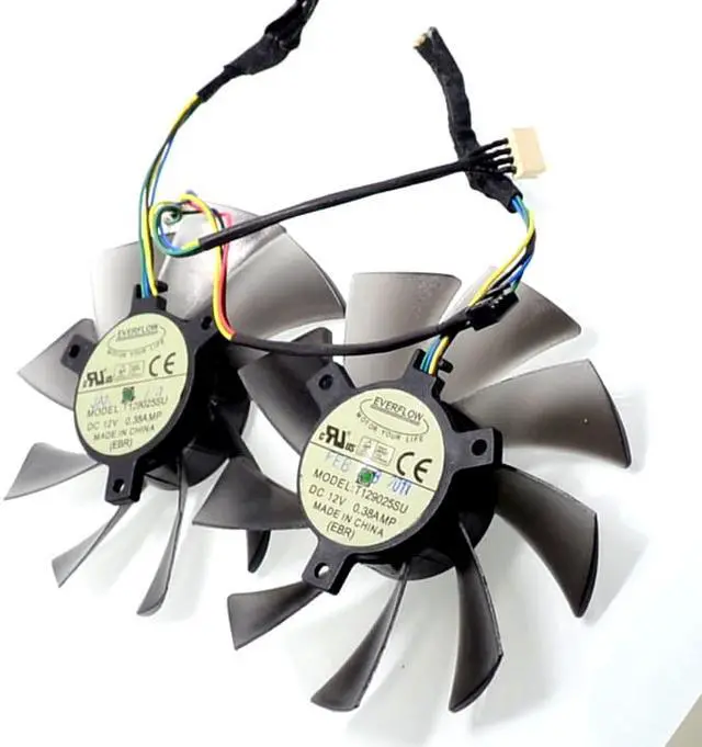 Alt view image 5 of 6 - video card fan R9-290X/280X R9-270X R7-260X GAMING Graphics card fan Mining  fans T129025SU Diameter 93mm 12V 0.38A