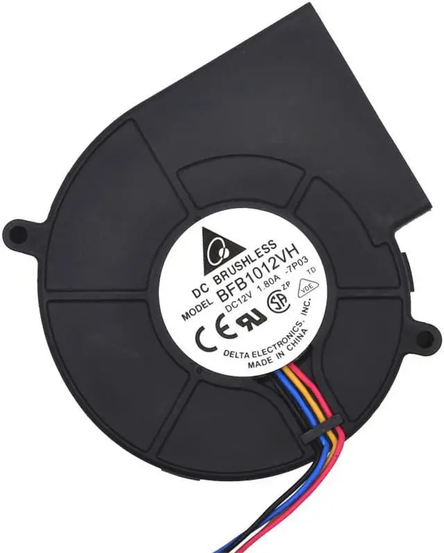 Alt view image 5 of 6 - Delta 9733 turbo centrifugal fan blower BFB1012VH 12V 1.80A wind capacity 97*97*33mm