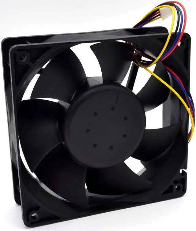 Alt view image 2 of 6 - AFB1212SHE 12038 12cm 1.6A 12v 4wire PWM 40cm long line of fan  Delta 120*120*38mm