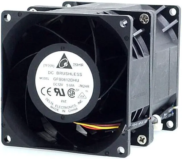 Alt view image 2 of 6 - 8cm high speed car booster fan violence in 8090 12V 5.88A GFB0812DHU  Delta 80*80*90mm