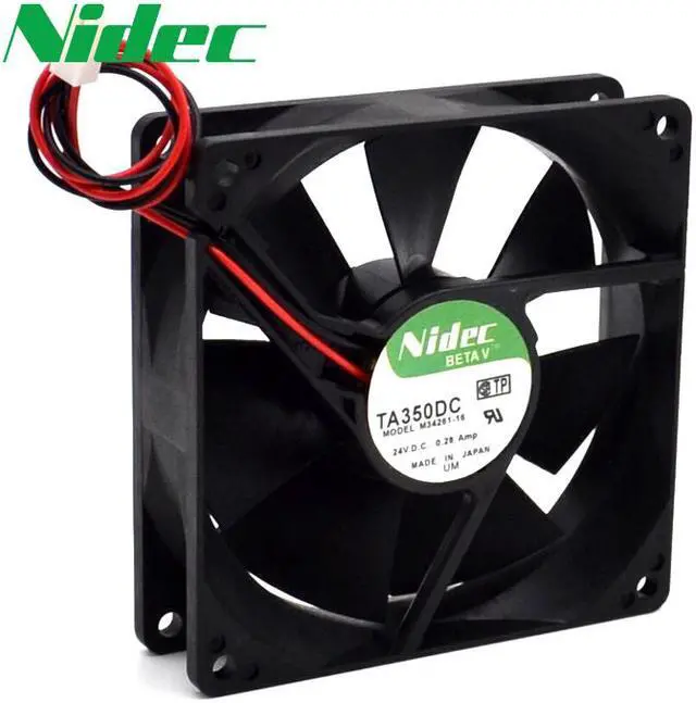 Main image of Nidec orginal 90*90*25mm 2-wire TA350DC M34261-16 9025 24V 0.28A double ball inverter welding machine cooling fan