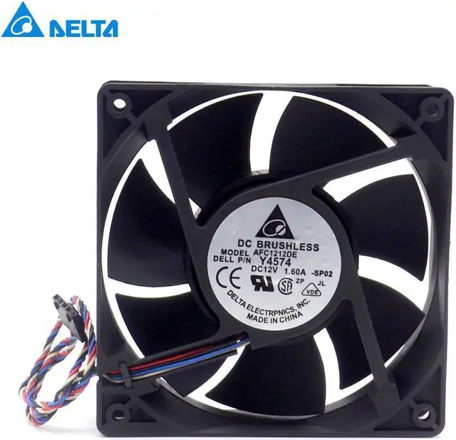 Alt view image 3 of 6 - Delta  AFC1212DE 12038 12cm 120mm DC 12V 1.6A pwm ball fan thermostat inverter server cooling fan 10pcs/lot