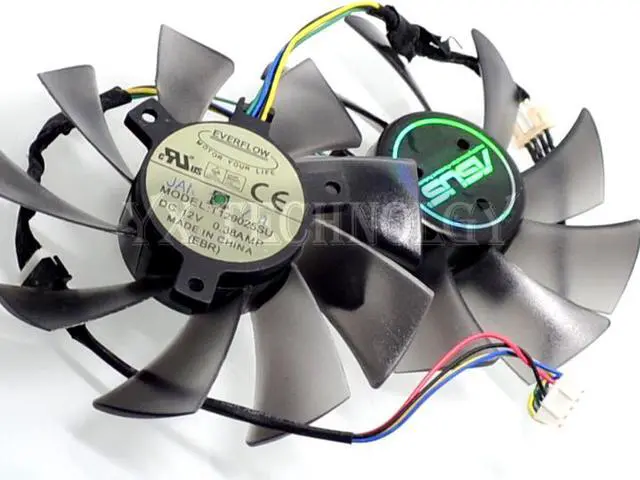 Alt view image 2 of 5 - video card fan HD7970 HD7950 GTX680 DirectCU II ENGTX580 DCII Graphics card fan T129025SU 93mm diameter 12V 0.38A 10pair/lot