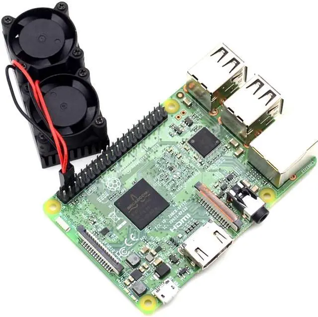 Alt view image 3 of 6 - High quality dual fan cooling kit with copper  Raspberry Pi 3 2 Model BB+ NESPi Retroflag