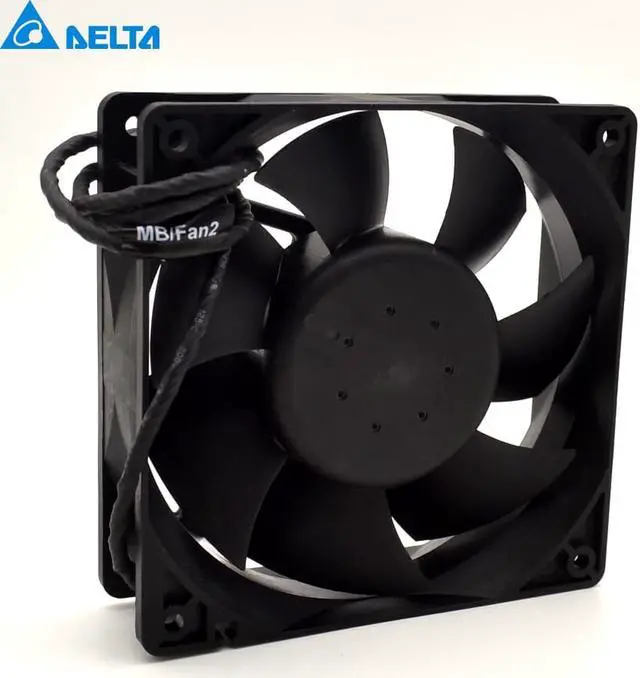 Alt view image 2 of 6 - Delta 3 12CM 120x120x38mm 12038 AFC1212DE HJ1M6-AOO super large volume support PWM 4-wire violence fan with thermostat