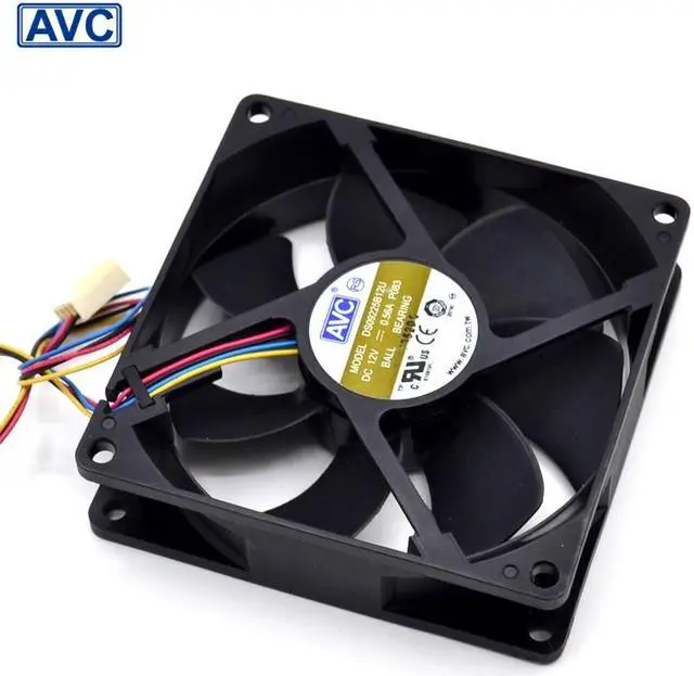 Alt view image 4 of 5 - AVC 9025 9225 DS09225B12U 4-wire double ball temperature control PWM fan