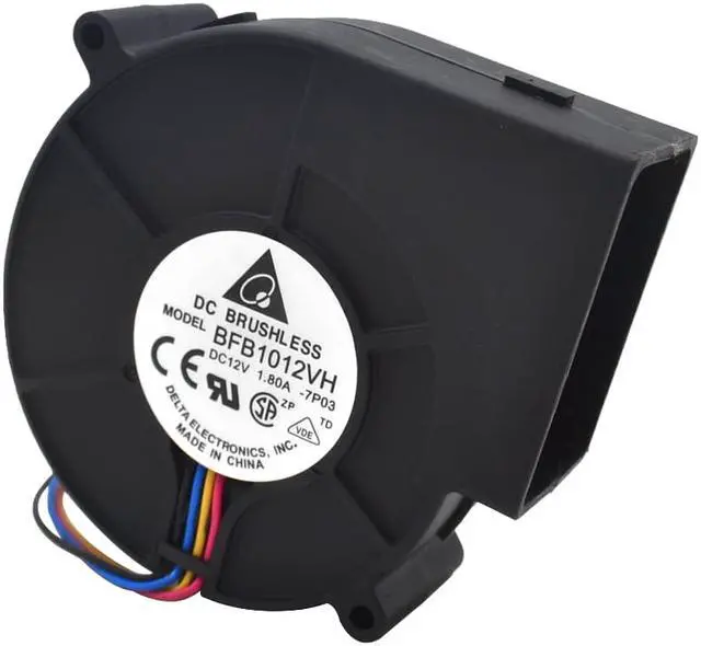Alt view image 3 of 6 - Delta 9733 turbo centrifugal fan blower BFB1012VH 12V 1.80A wind capacity 97*97*33mm