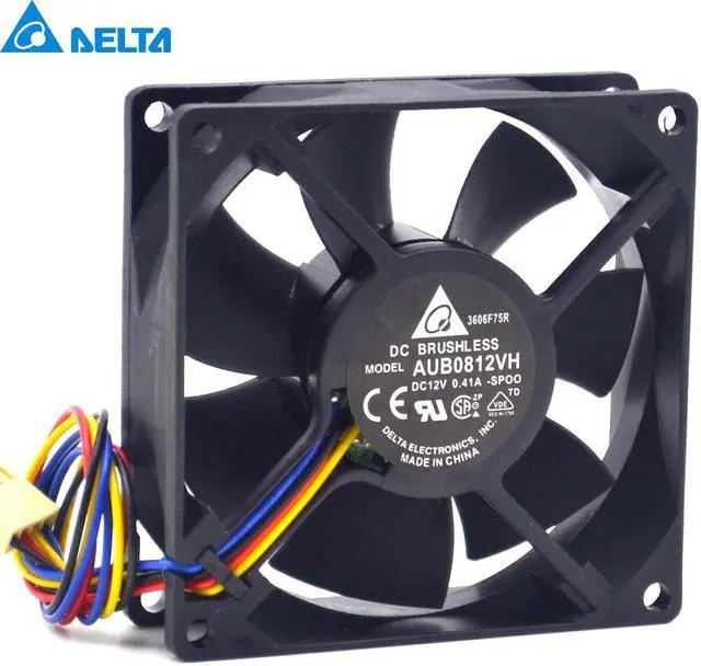 Main image of Delta 40pcs   AUB0812VH 8CM 80MM 8025 8*8*2.5CM 80*80*25MM 12V 0.41A support 4-wire Pwm Tempreture control fan