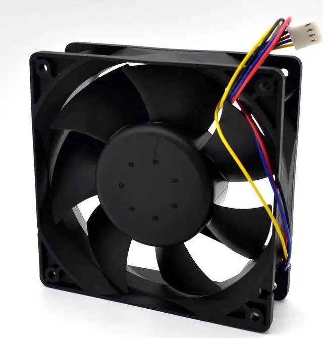 Alt view image 4 of 6 - AFB1212SHE 12038 12cm 1.6A 12v 4wire PWM 40cm long line of fan  Delta 120*120*38mm