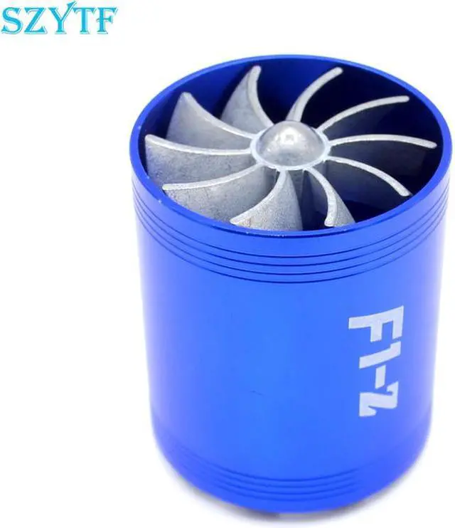 Alt view image 5 of 5 - F1-Z Supercharger Turbo Air Intake Fuel Saver Fan w/ Double Propeller - Blue high quality