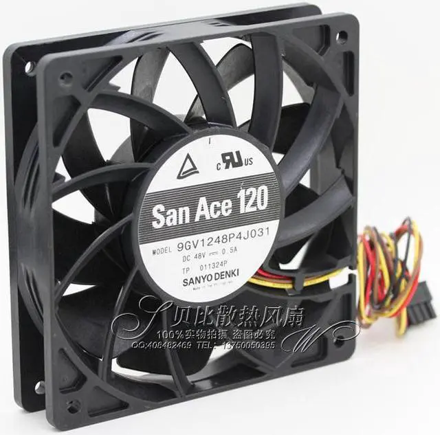 Alt view image 3 of 3 - The  9GV1248P4J031 12025 12cm 48V 0.5A fan  120*120*25mm