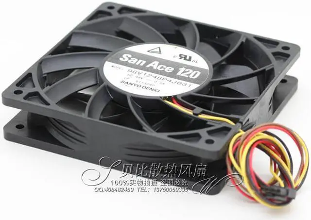 Alt view image 2 of 3 - The  9GV1248P4J031 12025 12cm 48V 0.5A fan  120*120*25mm