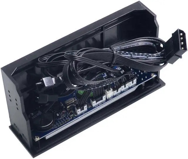Alt view image 3 of 5 - 5.25 inch 12V PC Computer Fan Controller 3 Fan Speed Controller Temperature Sensor LCD Digital Display Front Panel  PC
