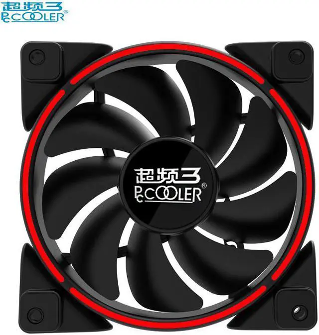 Alt view image 3 of 5 - 12cm Computer case cooling PWM fan LED HALO fan Quiet 120mm LED Red Blue Green White Light Guide ring Chassis mute fan