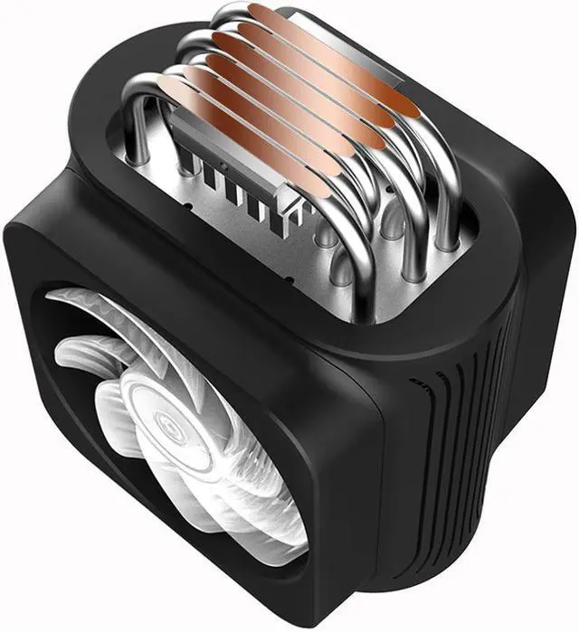 Alt view image 3 of 6 - GI-D66A 6 Heatpipe CPU Cooler 12cm Addressable RGB Double PWM Fan For Intel 115X 2011 2066 AMD AM4 Computer CPU Cooling