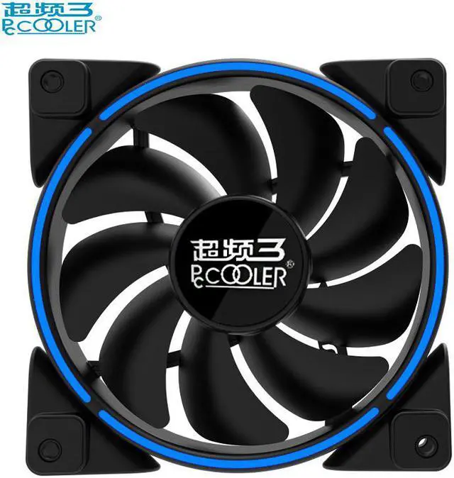 Alt view image 4 of 5 - 12cm Computer case cooling PWM fan LED HALO fan Quiet 120mm LED Red Blue Green White Light Guide ring Chassis mute fan