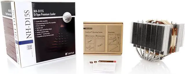 Alt view image 5 of 6 - NH-D15S 6 Heatpipe Twin Towers CPU Cooler 140x150x25mm PWM Cooling fan quiet For Intel LGA 115x 2011 2066 AMD AM4 AM3