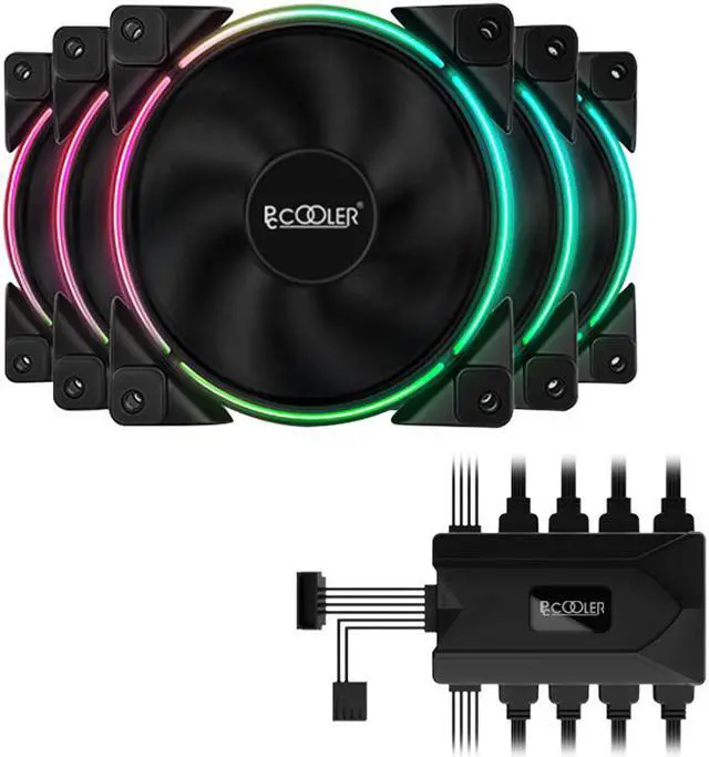 Alt view image 3 of 6 - 5/Pack 120m RGB Fan 12V&5V FRGB 4pin PWM Quiet Addressable Fans 12cm Computer Cooling Fan For CPU Cooler Liquid Cooling