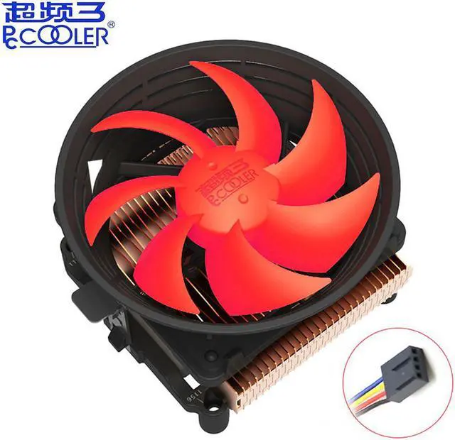Main image of Q100M Copper plating CPU cooler 10cm 4pin PWM quiet Fan For Intel 775 1150 1151 1155 1156 AMD Q100 PC Cooling fan