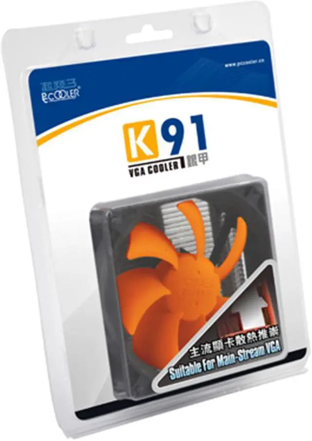 Alt view image 4 of 4 - K91 Copper plating Graphics card Cooler ATI Graphics Cooling Fan 90mm Quiet Desktop Video card heatsink GPU radiator