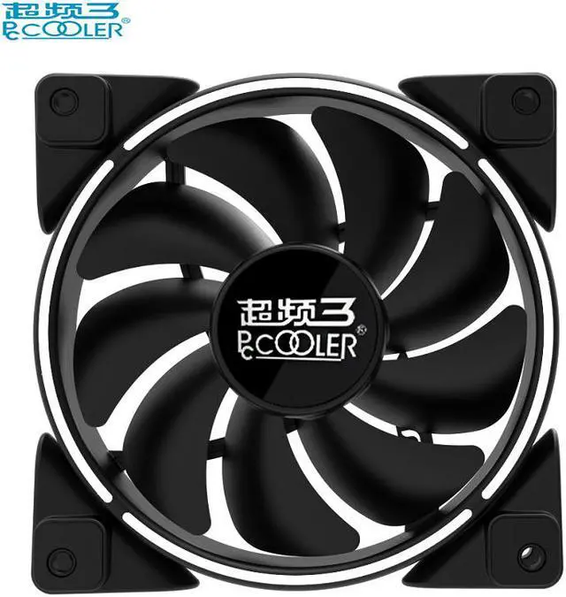 Alt view image 2 of 5 - 12cm Computer case cooling PWM fan LED HALO fan Quiet 120mm LED Red Blue Green White Light Guide ring Chassis mute fan