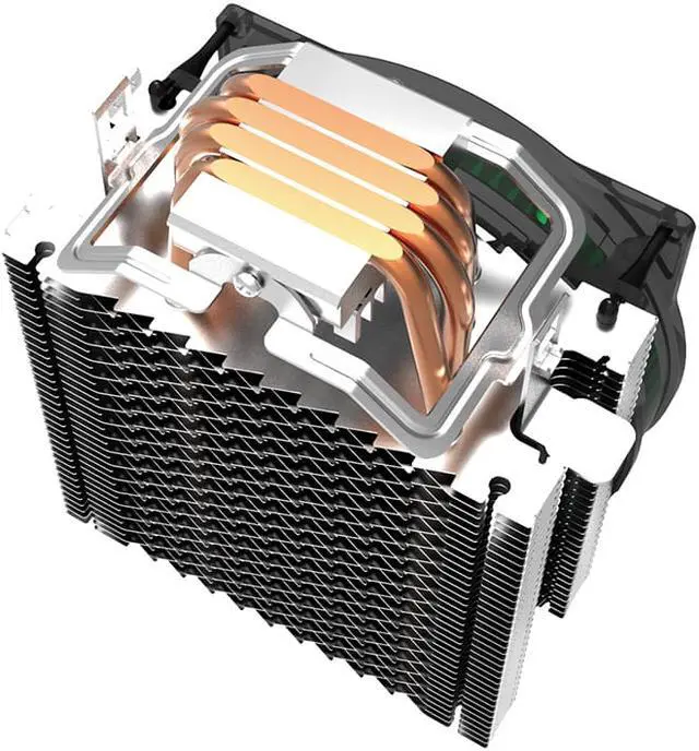 Alt view image 3 of 6 - X4 4 Heatpipe CPU cooler 120mm blue LED PWM quiet fan for Intel 775 1155 1156 2011 AMD AM4 AM3 PC radiator cooling fan