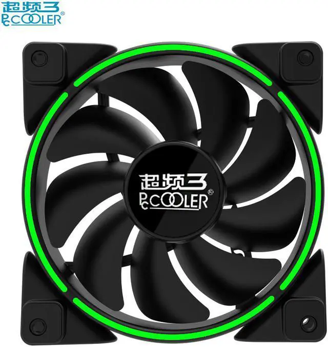 Alt view image 5 of 5 - 12cm Computer case cooling PWM fan LED HALO fan Quiet 120mm LED Red Blue Green White Light Guide ring Chassis mute fan