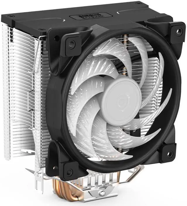 Alt view image 3 of 6 - X4 4 Heatpipe CPU Cooler Radiator 12cm 12V/4PIN RGB Quiet Fan For Intel LGA 115x AMD AM4 120mm CPU Heatsink Cooling Fan