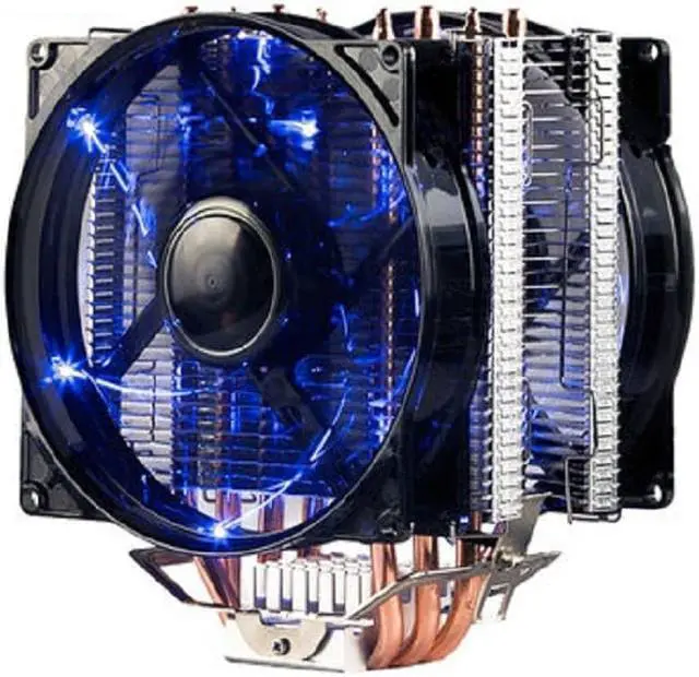 Alt view image 5 of 6 - X4 4 Heatpipe CPU cooler 120mm blue LED PWM quiet fan for Intel 775 1155 1156 2011 AMD AM4 AM3 PC radiator cooling fan