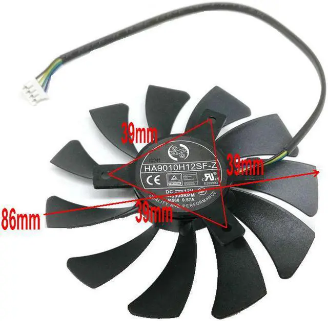 Alt view image 3 of 6 - 85mm 4pin HA9010H12SF-Z RX460 4GB Cooler Fan Replace  MSI Inno3D P106 960 Gece GTX 1060 AERO ITX 3G 6G OC Video card