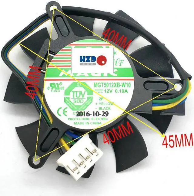 Main image of MGT5012XB-W10 12V 0.19A Four - line graphics card cooling fan  NVIDIA QUADRO K620  45MM*39MM