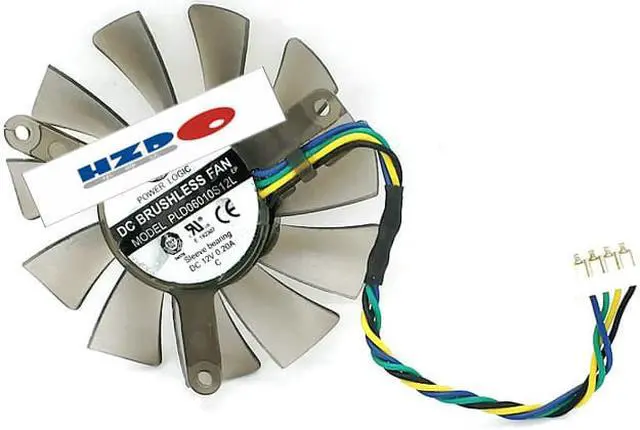 Alt view image 3 of 3 - PLD06010S12L 55mm Graphics / Video Card VGA Cooler Fan Replacement 12V 0.20A 4Wire 4Pin Connector