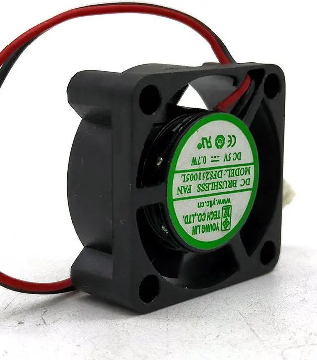 Alt view image 4 of 4 - YONG LIN DFS251005L DC5V 0.7W 25x25x10MM 2.5cm 2Lines Cooling fan