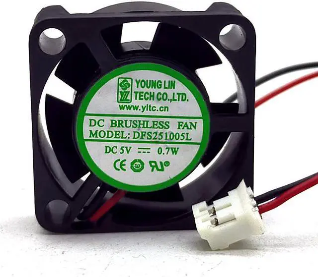Main image of YONG LIN DFS251005L DC5V 0.7W 25x25x10MM 2.5cm 2Lines Cooling fan