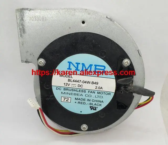 Alt view image 4 of 6 - NMB 11028 12V 2.0A BL4447-04W-B49 Blower cooling fan