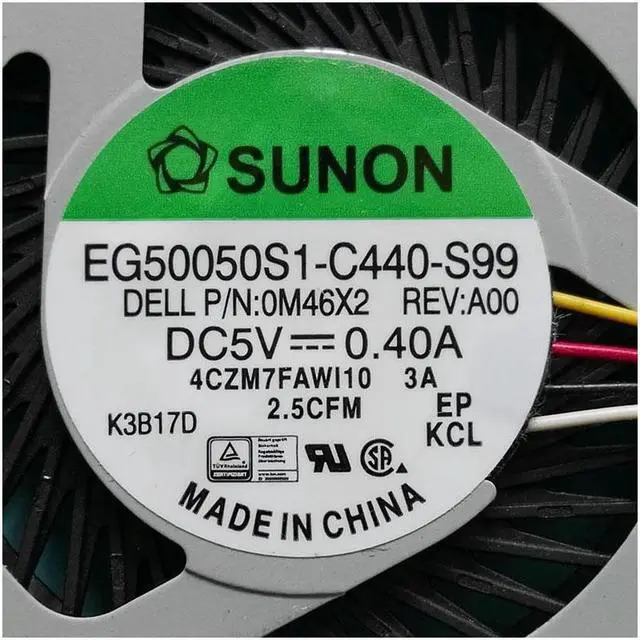 Alt view image 2 of 3 - New laptop cpu cooling fan for Dell Chromebook 11 CB1C13 cpu fan cooler 0M46X2 M46X2  EG50050S1-C440-S99 DFS170005000T FFBF