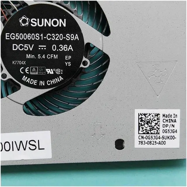 Alt view image 2 of 3 - new original cpu cooling fan cooler FOR DELL Latitude 5480 cpu fan EG50060S1-C320-S9A  DC 5V 0.36A DP\/N 0G5JG4 DC28000IWS0