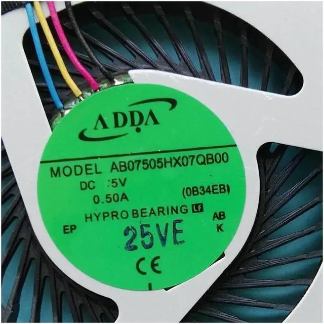 Alt view image 2 of 3 - New and Original CPU fan for ADDA AB07505HX07QB00 0B34EB laptop CPU cooling fan cooler 13N0-9ZP0J01