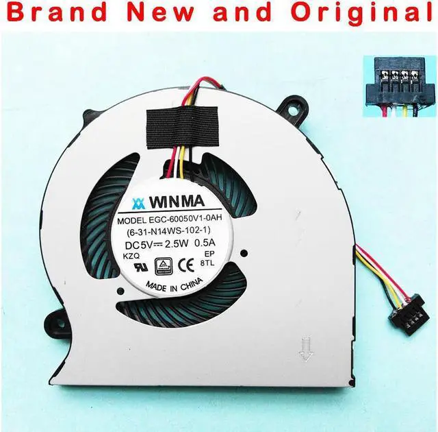 Main image of New original cpu cooling fan cooler for WINMA EGC-60050V1-102-1 6-31-N14WS-102-1 DC 5V 0.5A 4PIN